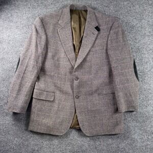 Vintage LaCrosse Wool Blazer 43R Tweed Herringbone Elbow Patch Sport Coat Preppy